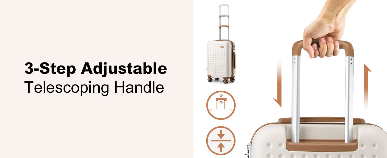 Валіза KONO з ABS пластику, 75 x 48 x 29 см, білий, з TSA замком