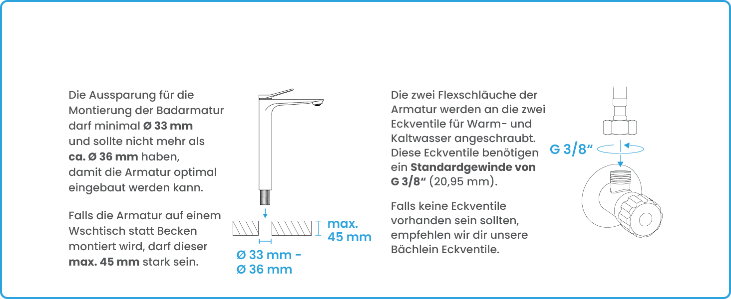 Чорний матовий змішувач для умивальника Bächlein Aldeya - набір для монтажу, сучасний дизайн