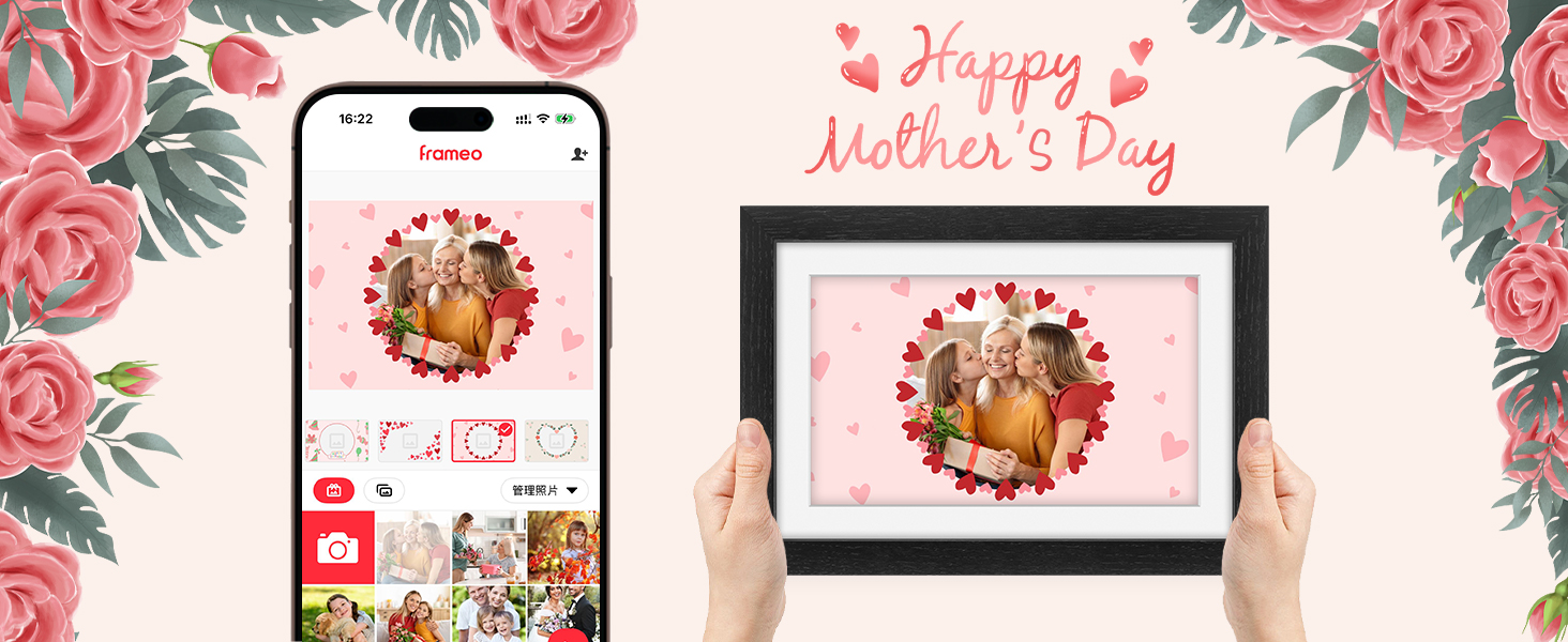 Цифровий рамка для фотографій з дерева, Wi-Fi, 32GB, 10.1 дюйма, IPS сенсорний екран, Frameo APP, подарунок, дуб (чорний дуб)