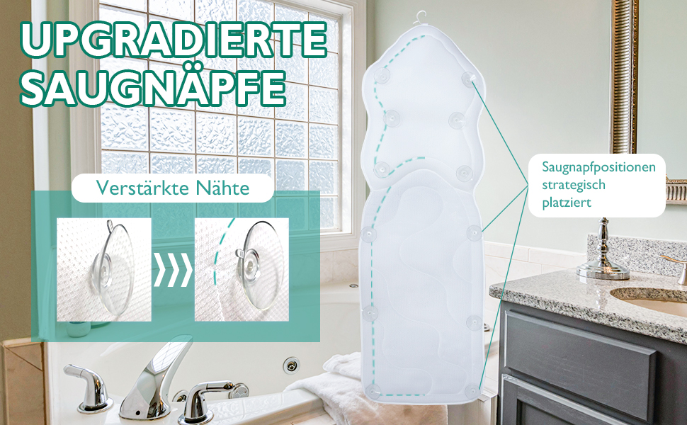 Подушка для ванни Luxus Dicke: повний корпус, підтримка голови, шиї та плечей. Комфорт, розслаблення, аксесуари для спа. Ідеально для ванни (Сірий)