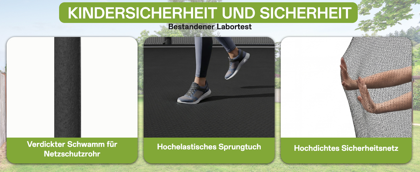 Батут JUMMICO вуличний з сіткою безпеки 183 см (чорний) - Комплект з аксесуарами для монтажу