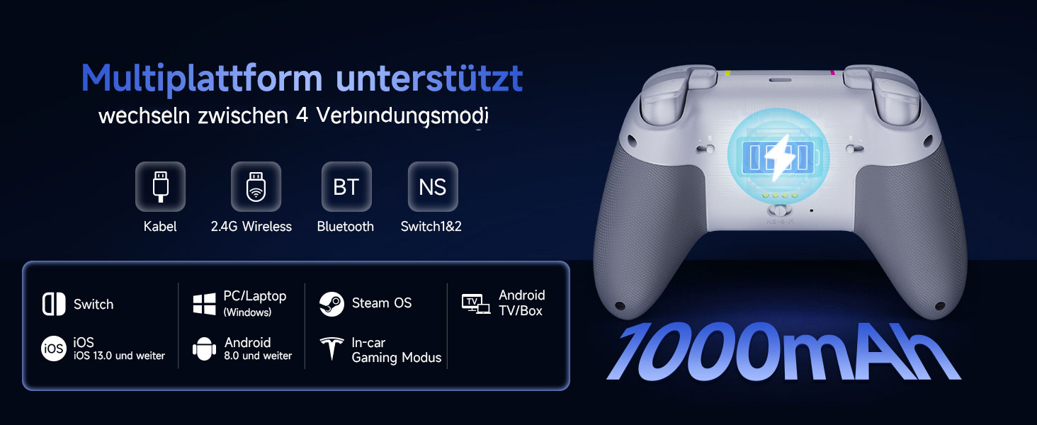 EasySMX X05PRO Бездротовий Геймпад для ПК, Switch, Android, iOS з тихими кнопками, Hall джойстиками та програмованими клавішами