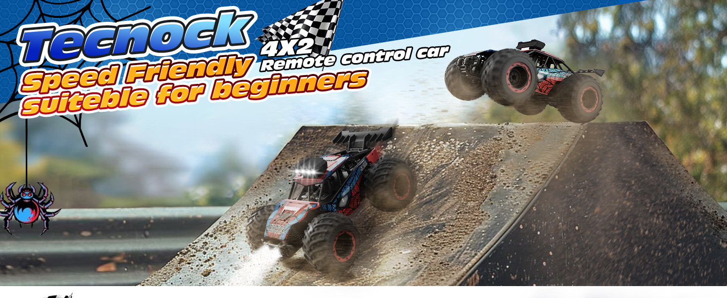 RC Truck Tecnock 1:20 Позашляховик на радіокеруванні з LED, 2 акумулятори, 10 км/год, 2.4 GHz, для хлопчиків та початківців