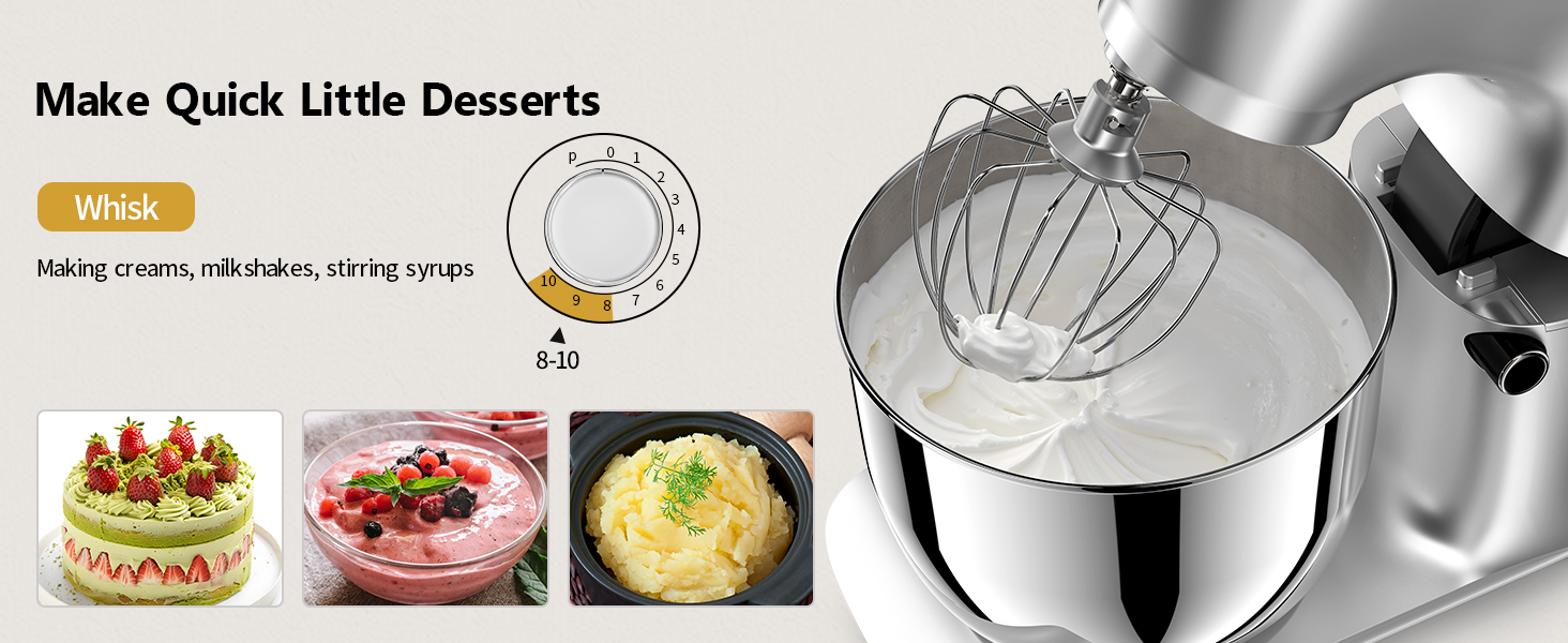 Кухонна машина Vezzio для випічки з планетарним міксером, 5.5л, 1500W, з набором насадок (крюк, вінчик, захист від бризок)