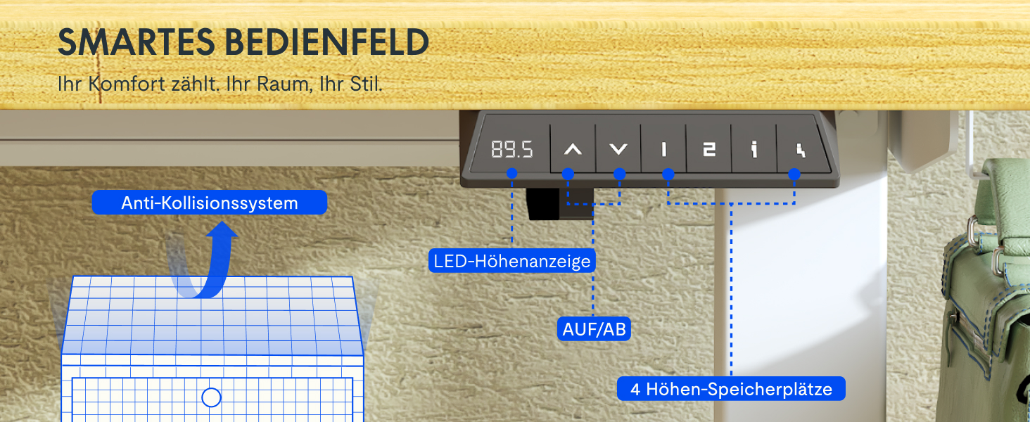 Регульований стіл FLEXISPOT 160x80 см з LED-дисплеєм та пам'яттю (Акорн, Білий)