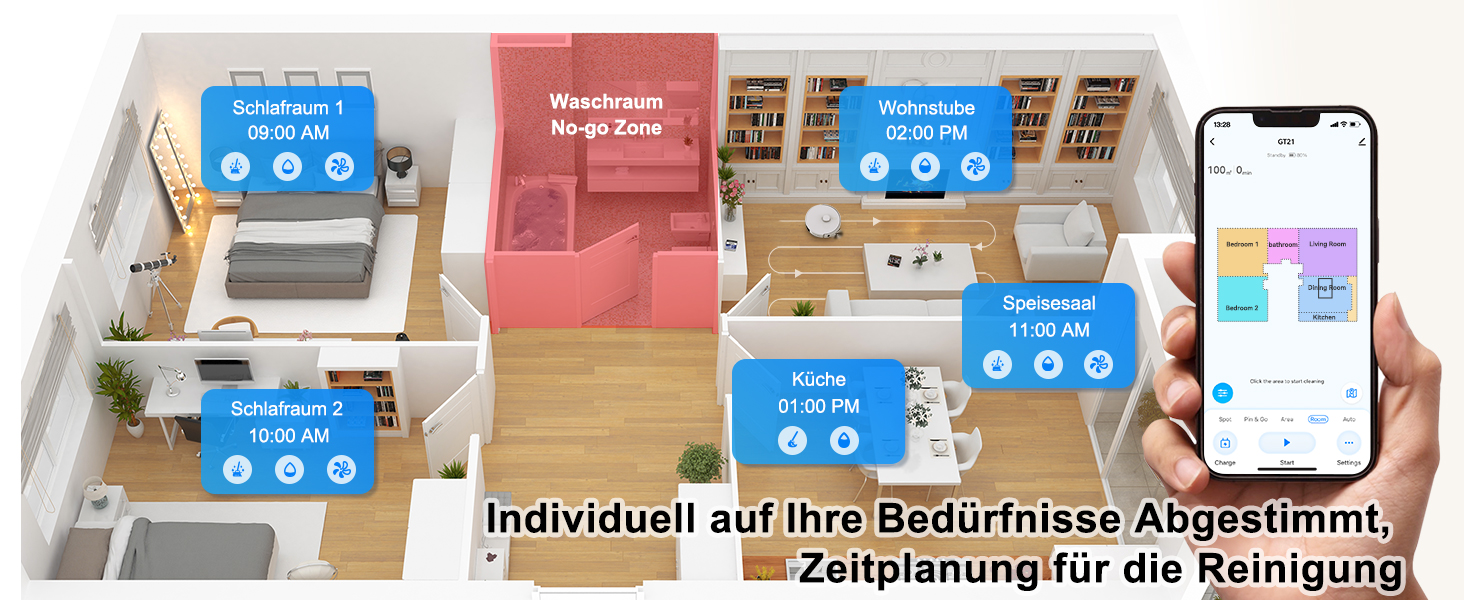 Робот-пилосос AIRROBO з функцією миття, 3.5л, док-станція для самостійного очищення, 180хв роботи, LiDAR-навігація, потужний, керування через додаток