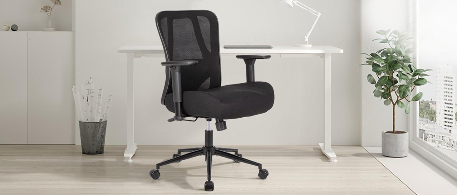 Офісний крісло UEV з регулюванням висоти, підлокітниками та підтримкою попереку (150 кг)