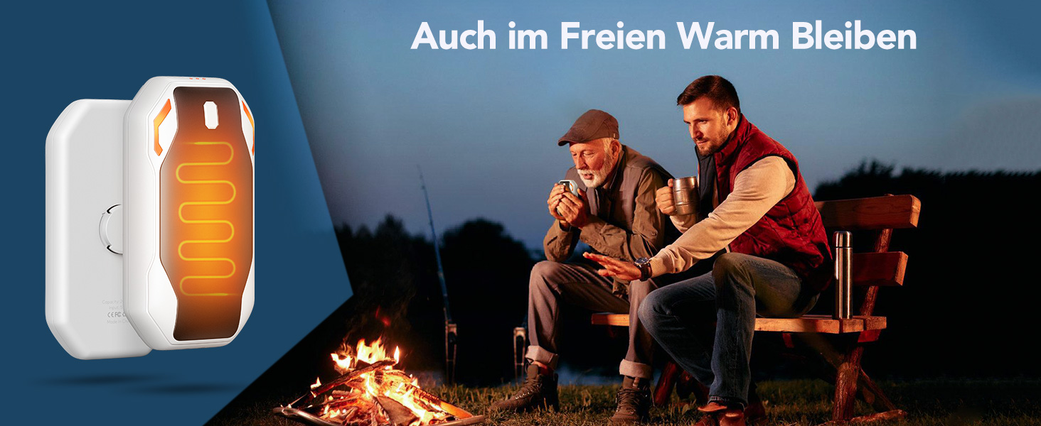 Електричні грілки для рук PHEJIE, 2 шт. - 3 режими нагріву, портативні, для активного відпочинку, кемпінгу, подарунок для жінок та чоловіків (чорний/білий)
