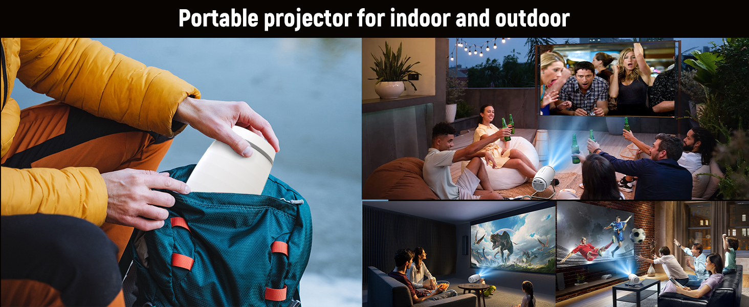 Портативний міні проєктор 4K з Wi-Fi 6 та Bluetooth 5.4: домашній кінотеатр з підтримкою HDMI, USB та PS5