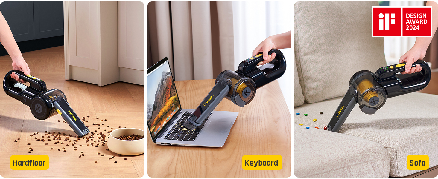 Акумуляторний ручний пилосос Fanttik Fold V10 APEX Pivot для авто та дому, потужність 17 000 Па, LED-дисплей, з гнучким шлангом та щіткою для шерсті тварин