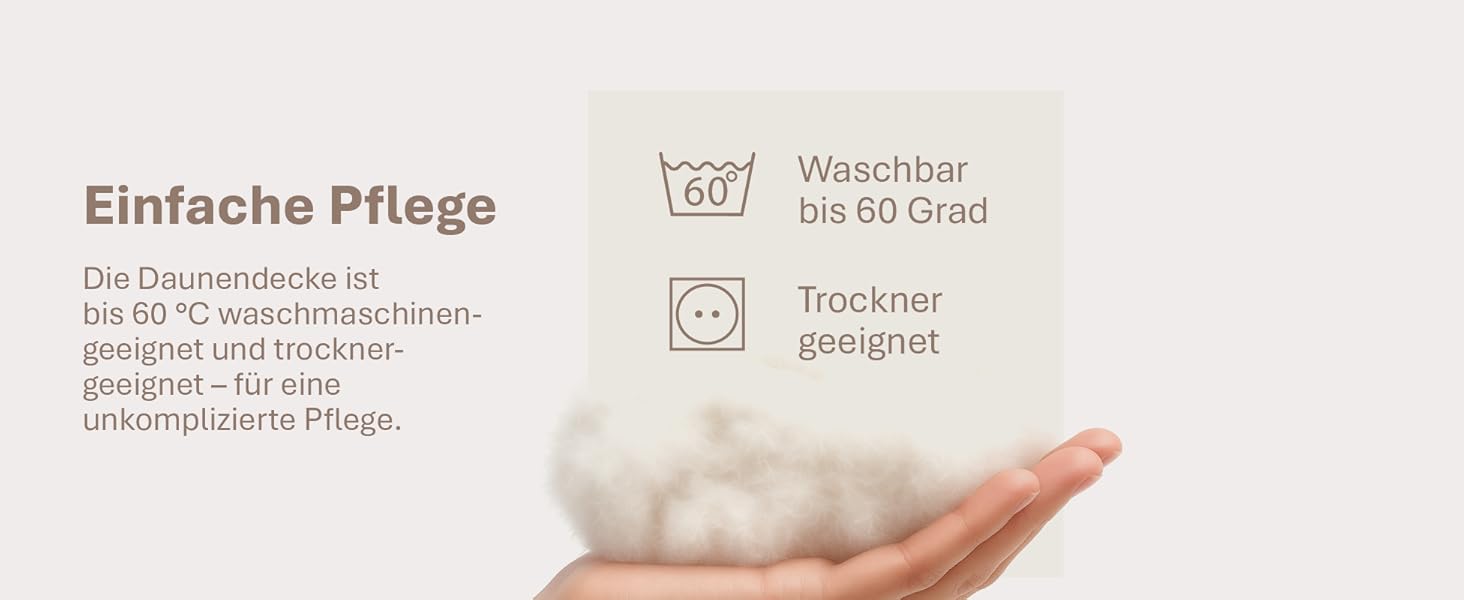 Зимовий ковдрик 135x200 см з пуховою начинкою 1080г - ковдра з бавовняним покриттям, дихаюча та придатна для прання до 60°C, сертифікат Ökotex