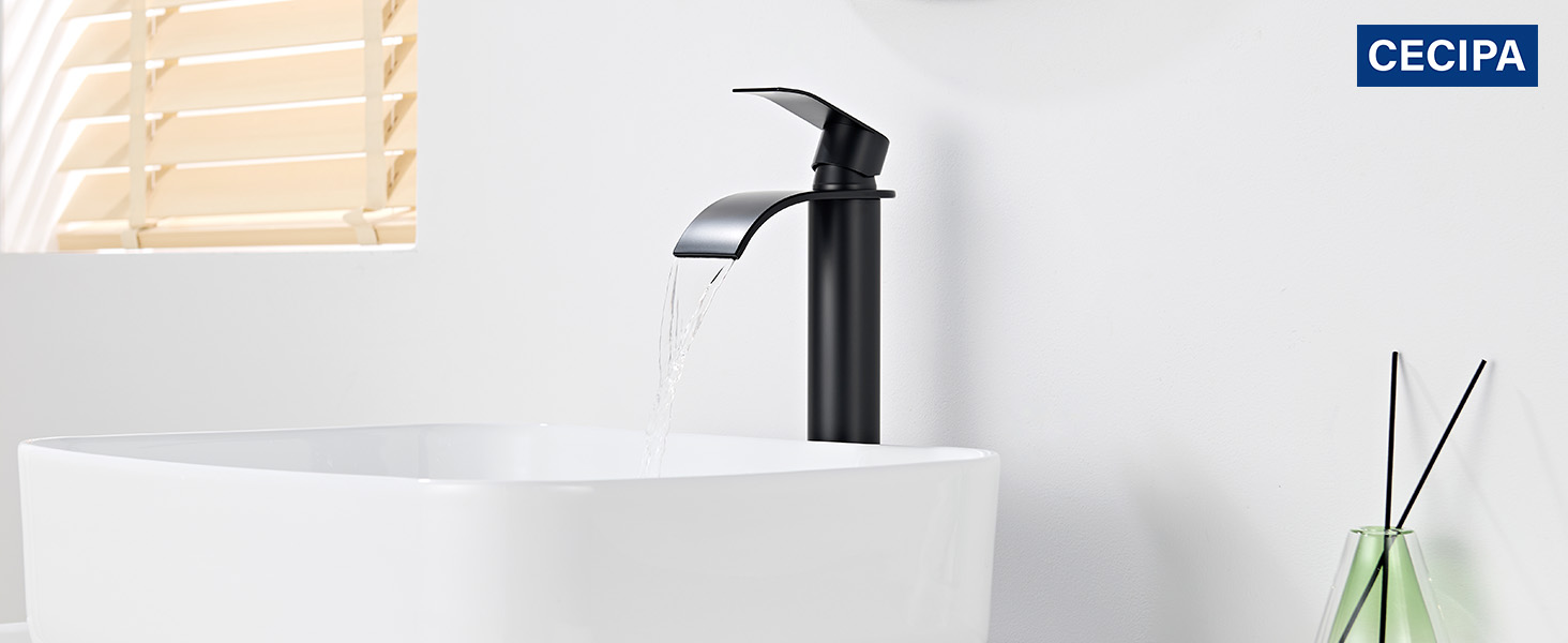 Змішувач для ванної CECIPA Gebürstet, нержавіюча сталь, чорний мат, висота виливу 245 мм | Змішувач для умивальника, для ванної кімнати