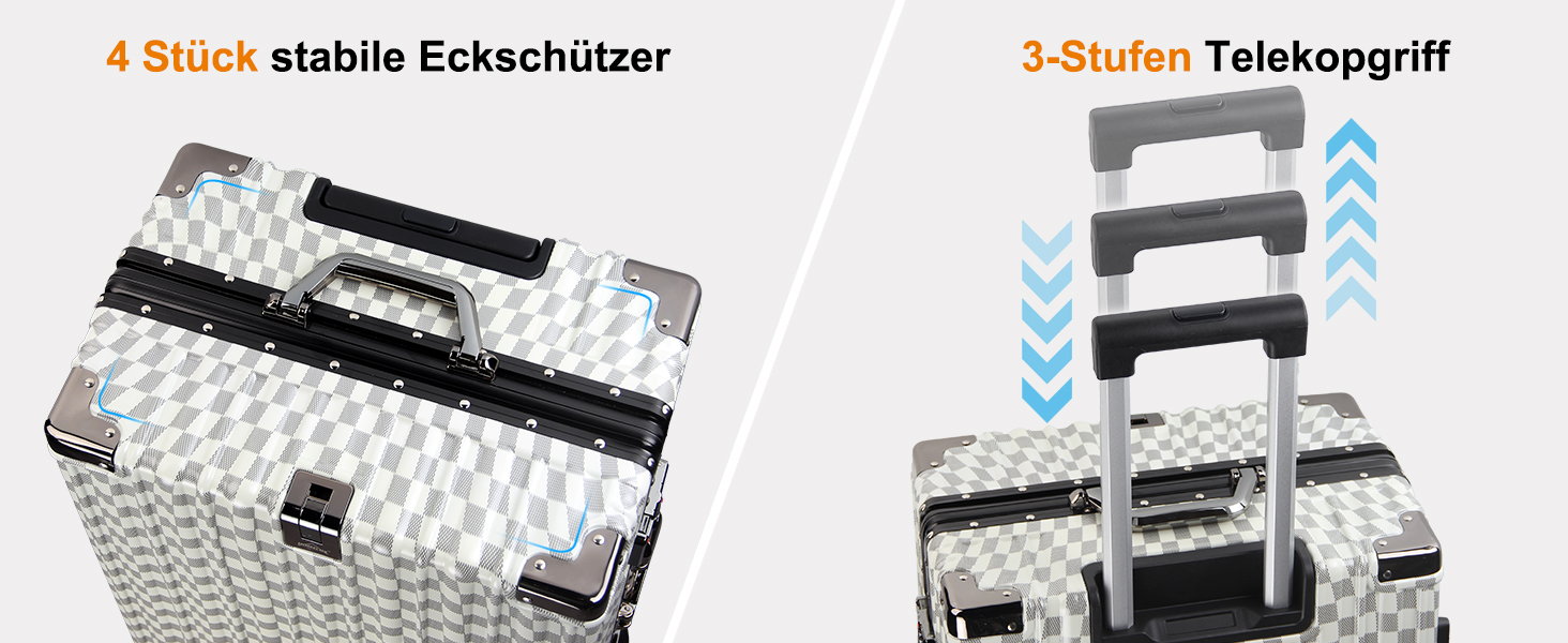 Набір валіз HOMELUX 3 шт. срібного кольору з ABS-пластику. Валізи з жорсткою обшивкою, ручки-телескопи, розміри M, L, XL. Ідеальний набір для подорожей.