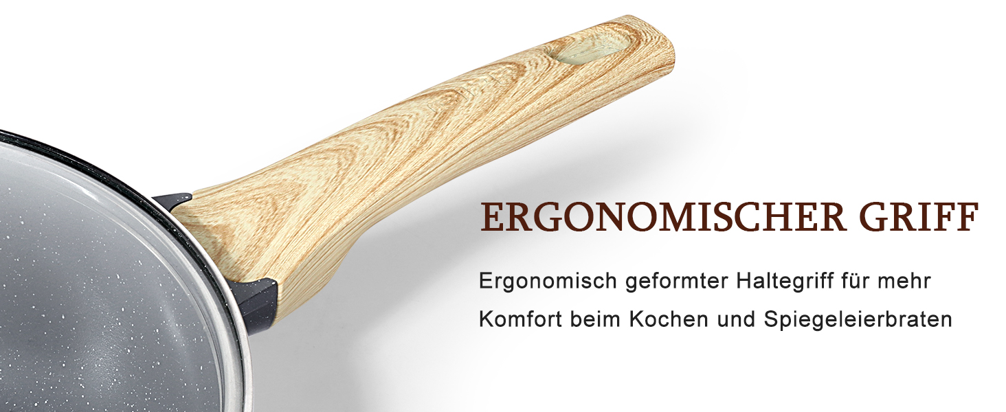 Сковорода з високим бортиком GiPP, 30 см, з кришкою, керамічне антипригарне покриття, 4.3 л, для всіх типів плит, білий (сірий), без PFOA/PFOS