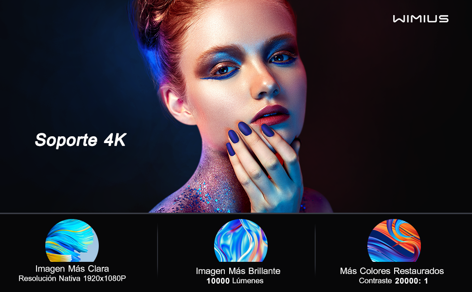 4K проєктор LED Beaer WiiUS 1100 ANSI з автофокусом, корекцією трапеції 6D, підтримкою Netflix, Dolby Audio, Wi-Fi 6, Bluetooth, Full HD 1080P для Android/iPhone (чорний)