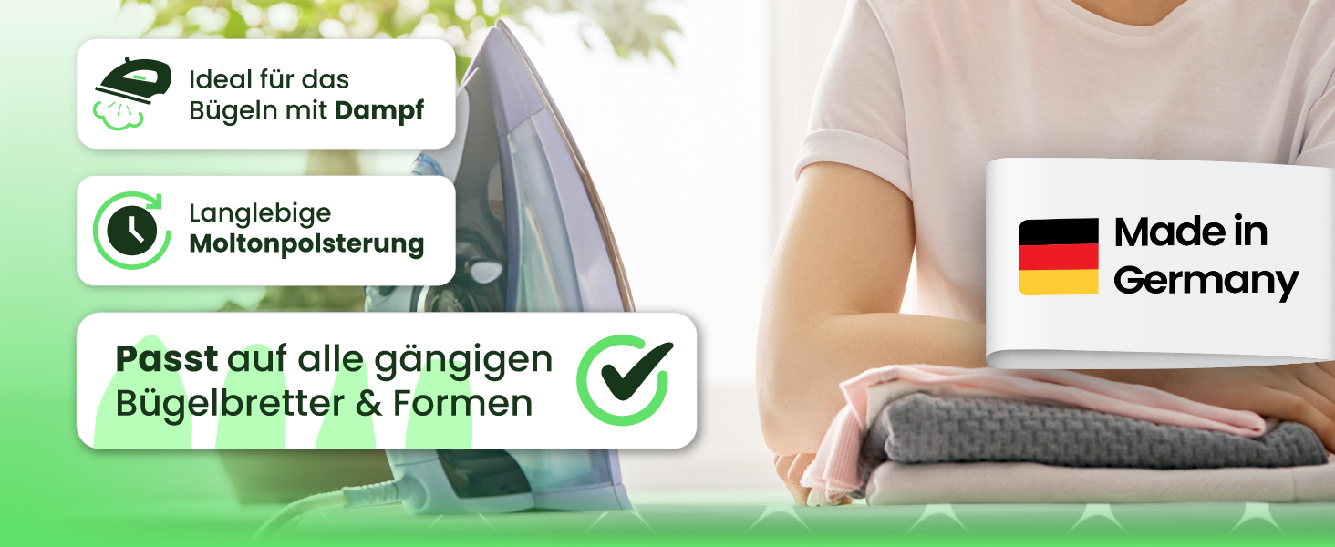 Преміум чохол для прасувальної дошки SimplySmooth 120x40 см, OEKOTEX100, Made in Germany, комфортне покриття, сірий/білий