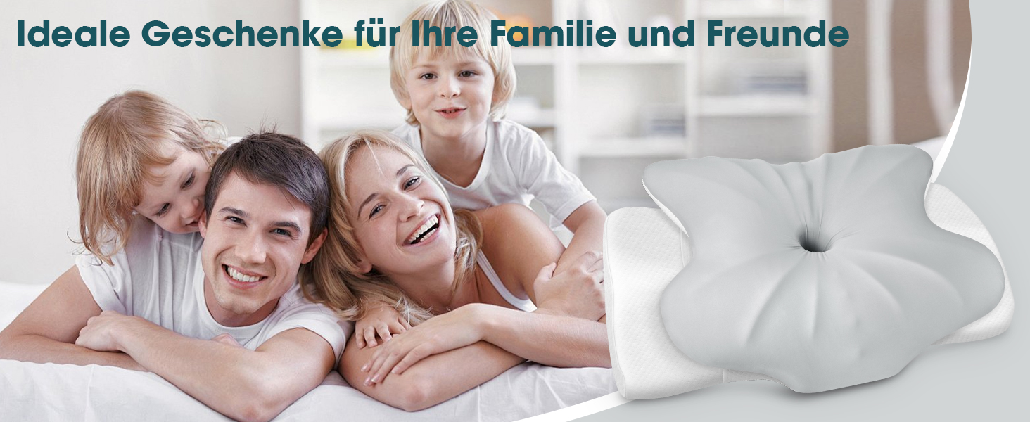 Подушка для шиї з Memory Foam Fwiull: ортопедична подушка для сну на боці, спині та животі (1 шт., метелик)