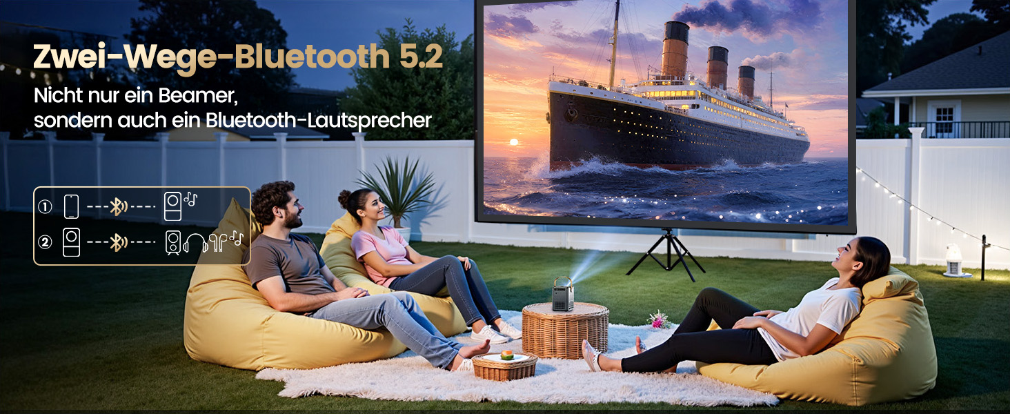 Проектор Mini Beamer 4K Smart з WiFi6, Bluetooth, Dolby Audio, підтримкою Netflix, автофокусом та вертикальною корекцією, сірий