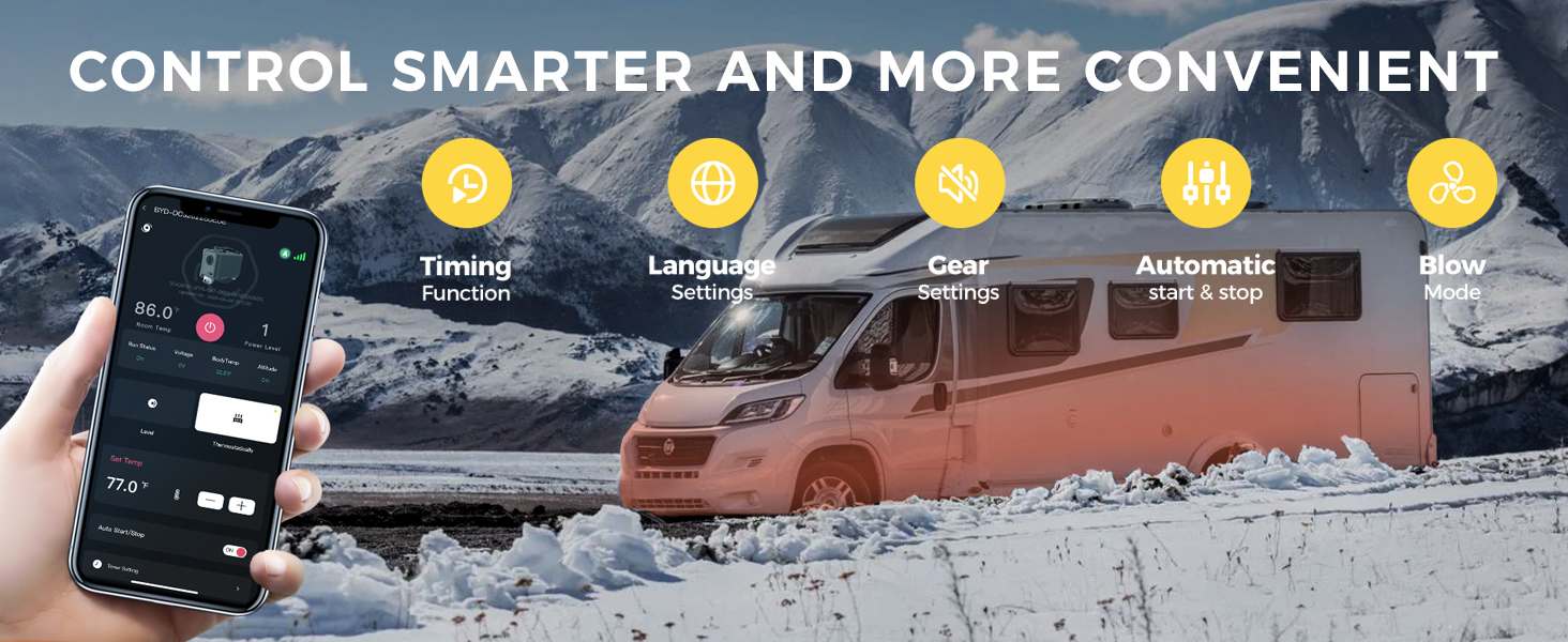 Автономний дизельний обігрівач повітря Sunster 8кВт з керуванням через APP, EU-адаптером та сумкою для транспортування, сірий (TB30)