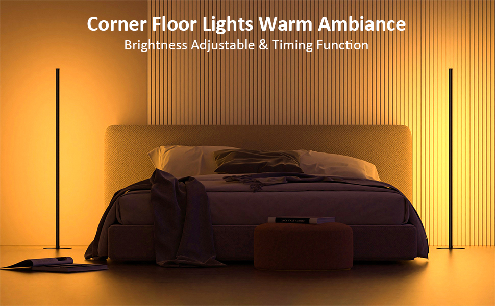 LED торшер для вітальні, білий з пультом ДУ, RGB 16 млн кольорів, синхронізація з музикою, 140 см, кутова лампа для ТВ, спальні, ігрової кімнати