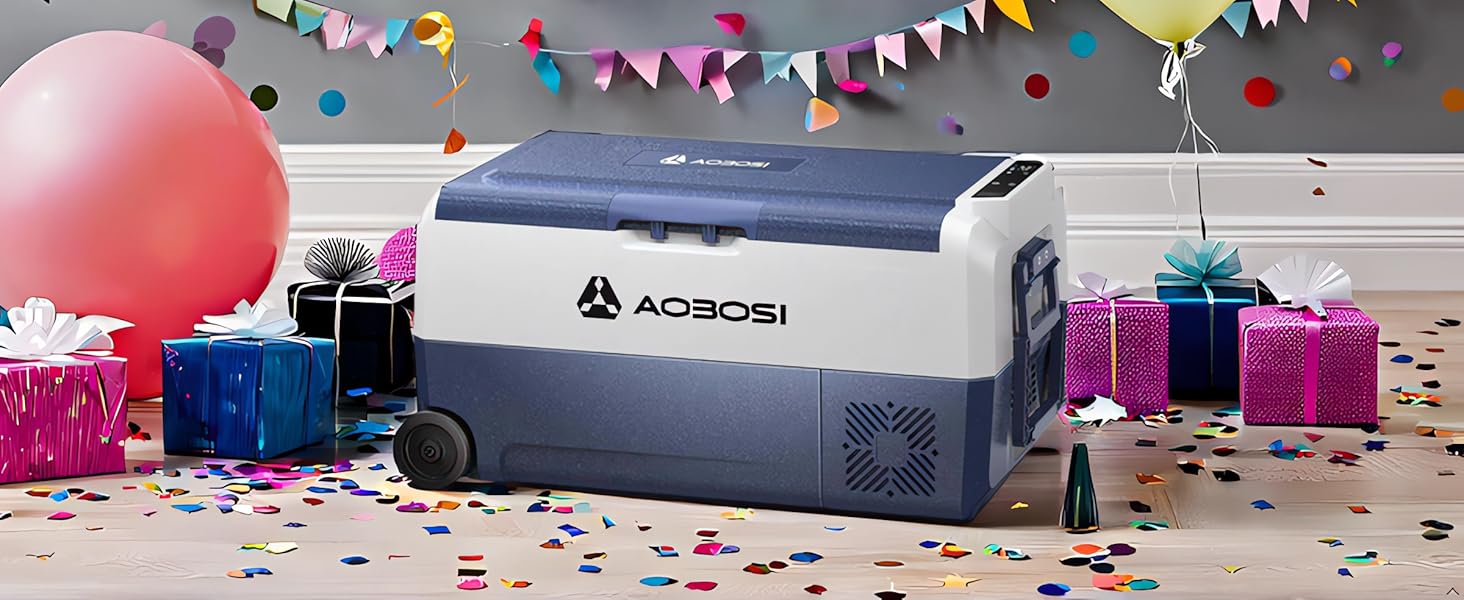 Кühlbox AAOBOSI Kompressor 60L з WiFi керуванням, 12/24/240V, -20°C до 20°C. Двозонна холодильна сумка для авто, вантажівки, човна, кемпінгу.