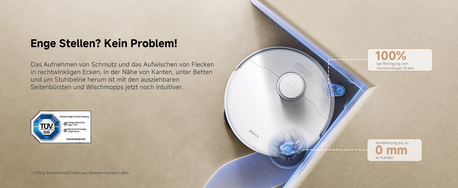 Робот-пилосос Mova P50 Ultra з мокрою прибиранням, 19000 Па, гаряча вода, самоочищення, LDS-навігація, RGB AI, LED-датчики, автоматичне спорожнення та поповнення