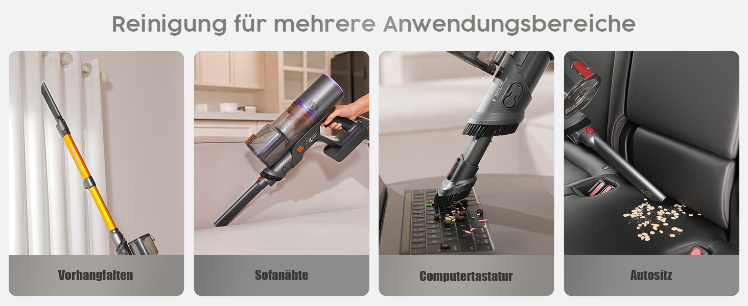 Бездротовий акумуляторний пилосос UNINELL HOME 50000Pa, 580W, 70 хвилин, LED-дисплей, антизаплутана щітка, для твердих поверхонь, килимів, шерсті тварин