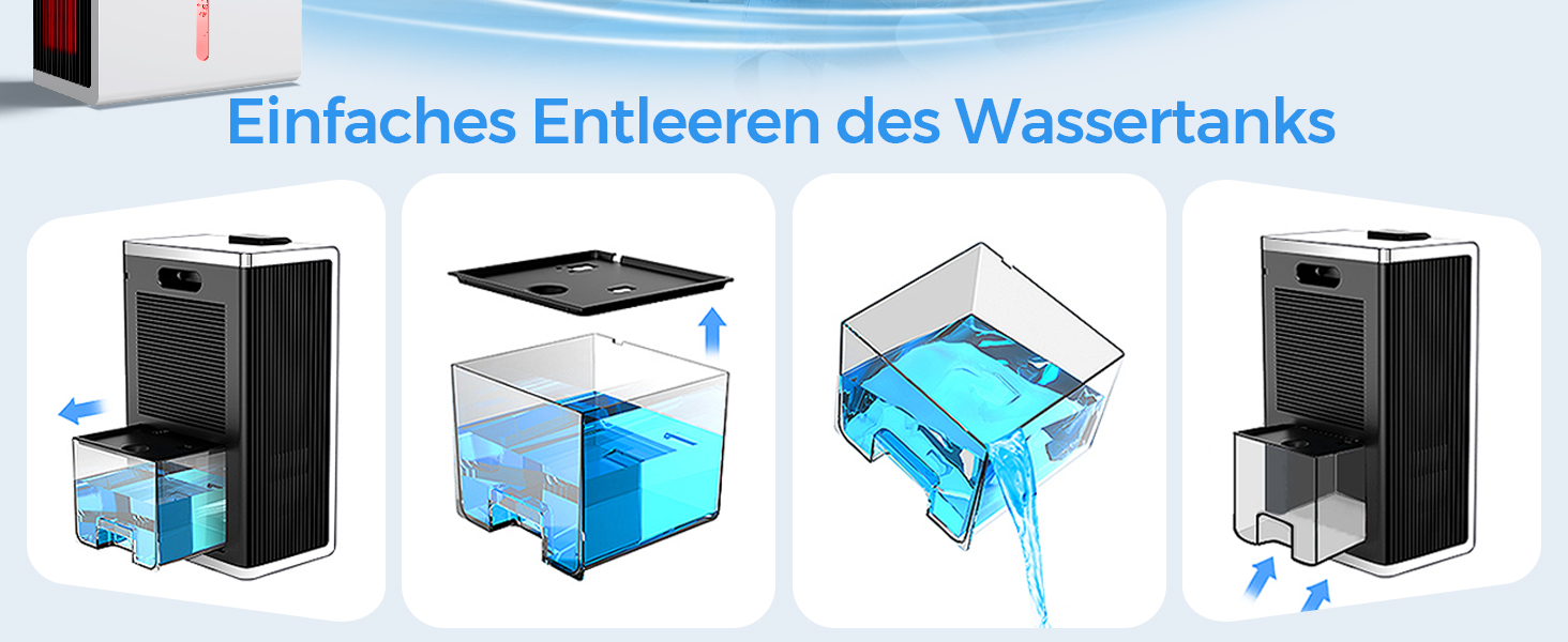 Електричний осушувач повітря, тихий, 2700 мл, LED дисплей, автоматичне відтавання, режим сну, проти вологи та плісняви, для спальні/ванної кімнати, білий