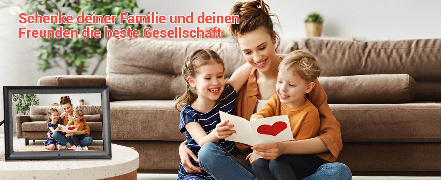 Цифровий фоторамка OBVHNUA 10.1 дюйма з IPS екраном (1280x800) та пультом, USB/SD (128GB), автоповорот, відтворення фото/музики/відео