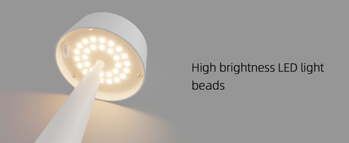 2 шт. Білі бездротові настільні лампи з акумулятором, регульоване освітлення 3000K-6000K, IP54, USB-C, для дому та вулиці, балкону, обіднього столу, білі