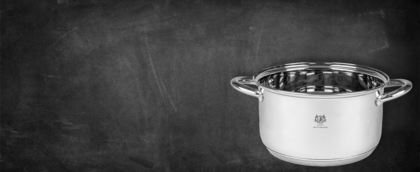 Набір каструль з нержавіючої сталі 3 шт. для всіх типів плит - каструлі з мірною шкалою, з кришкою з термостійкого скла