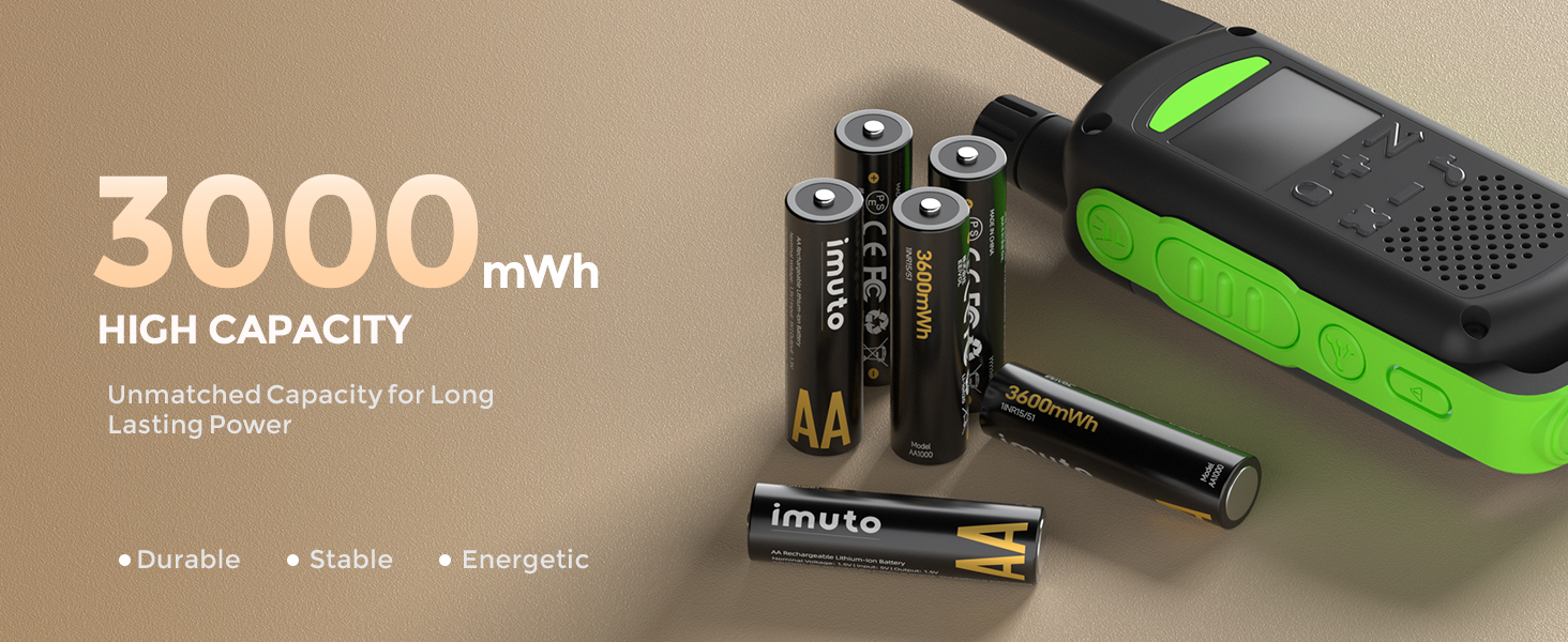 Набір літієвих акумуляторів imuto AA 1.5V 3000mWh (8 шт.) з зарядним пристроєм, 2500 циклів перезарядки