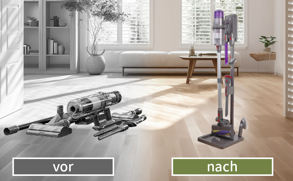 Підставка для пилососа Dyson V15 V12 V11 V10 V8 V7, алюміній, слот для кабелю, стабільний, без свердління, сірий