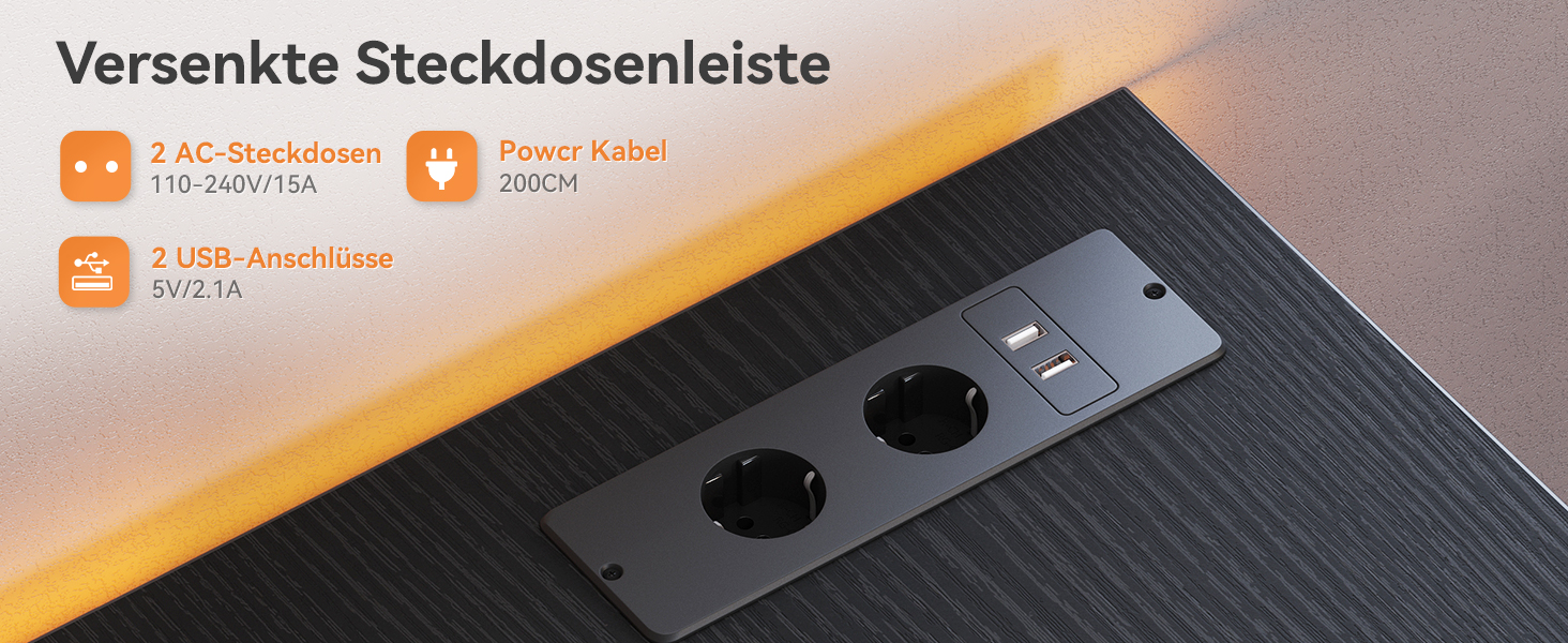 Комп'ютерний стіл Coleshome з висувними ящиками з тканини, 130x48 см. 2 розетки та 2 USB-порти для зарядки. Стільниця з полицею, реверсивний офісний стіл для дому та офісу (Чорний, 130x48x75.7 см)