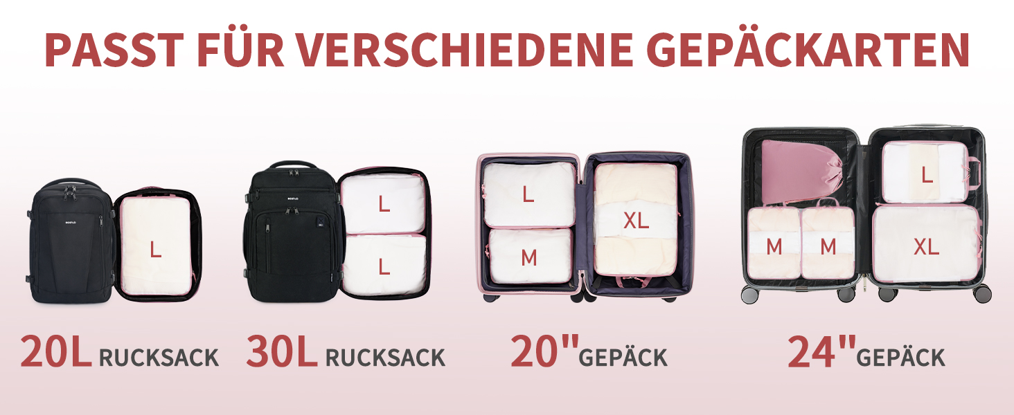 Набір компресійних органайзерів для валізи та рюкзака ECOHUB, 6 предметів, ультралегкі пакувальні куби з сітки для ручної поклажі, екологічні (Зелений)