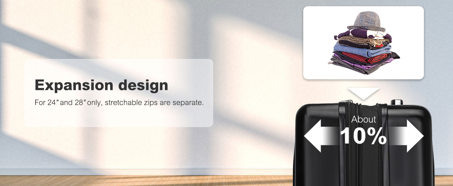 Чемодан KONO Handgepäck Trolley, 55x39x20 см, 37 л, з розширенням, TSA-замок, 4 колеса, чорний