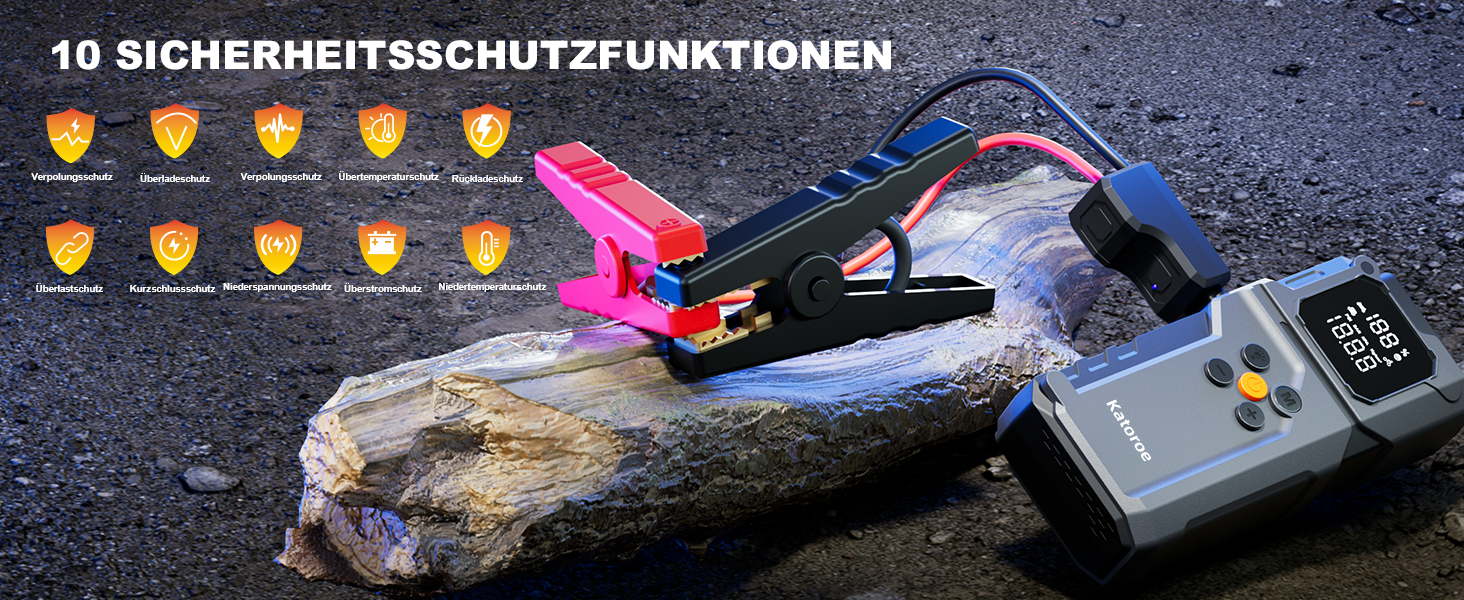 Powerbank Starthilfe 4000A: Зарядний пристрій для авто, SUV та мотоциклів з LED ліхтариком