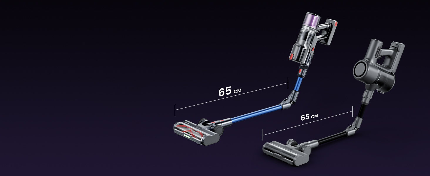 Бездротовий пилосос Proscenic P16: акумуляторний, 550W, 65 хв роботи, гнучкий згин, GreenEye, антизаплутувальна насадка, для килимів, твердих поверхонь, шерсті тварин, синій