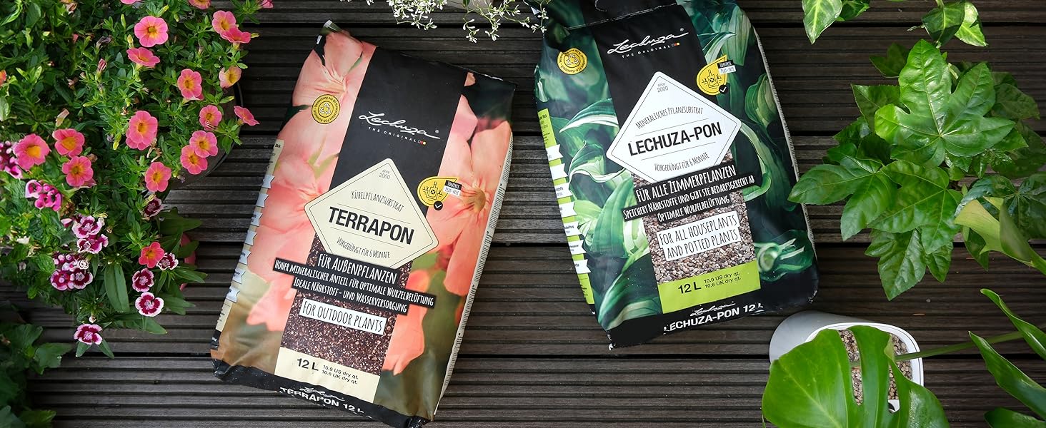 Пляцок Lechuza 'Cube Cottage 30' з системою поливу ґрунтом, граніт, 30 x 30 x 30 см