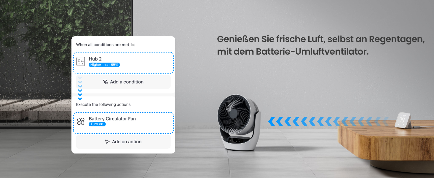 Вентилятор USB SwitchBot настільний з акумулятором, тихий (24 дБ), сумісний з Alexa/Google/Siri (потрібен хаб), 4 режими, таймер 9 год