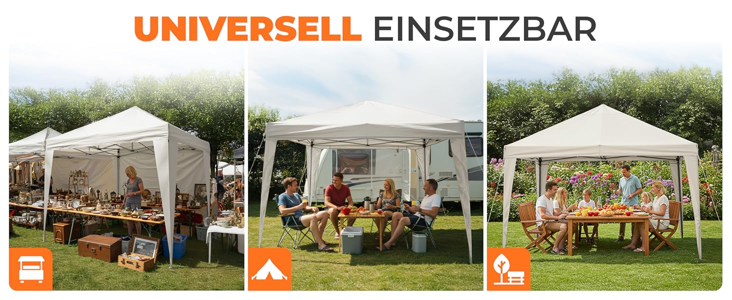 Павільйон Kronenburg розкладний, 3x3 м, водонепроникний, UV захист 50+, Champagner, з 4 боковими панелями