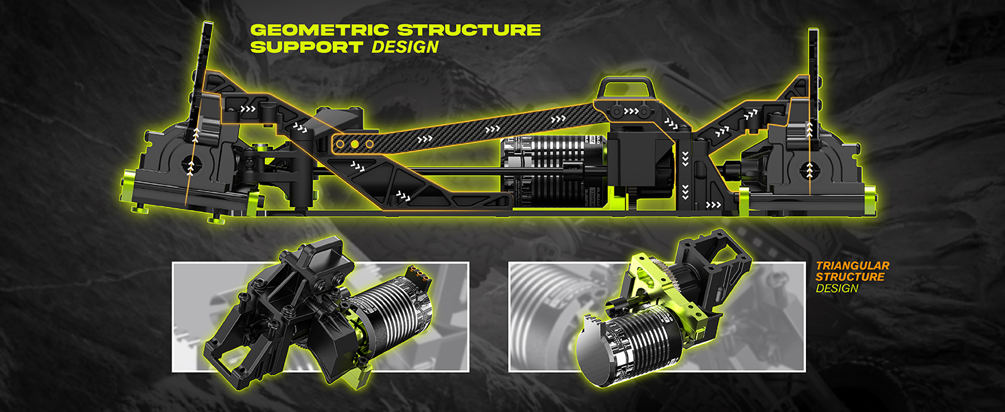 Радіокерований автомобіль RIAARIO 1:10 Brushless 50 км/год Позашляховик 4WD Водонепроникний карбон