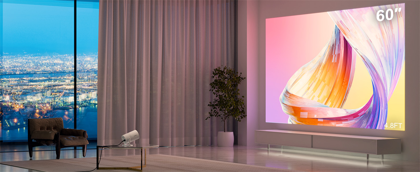 Проектор XuanPad з WiFi та Bluetooth, 30000L, 1080P, обертання 210°, автоматичне вирівнювання зображення, захист від пилу та теплообмін, сертифікований Netflix