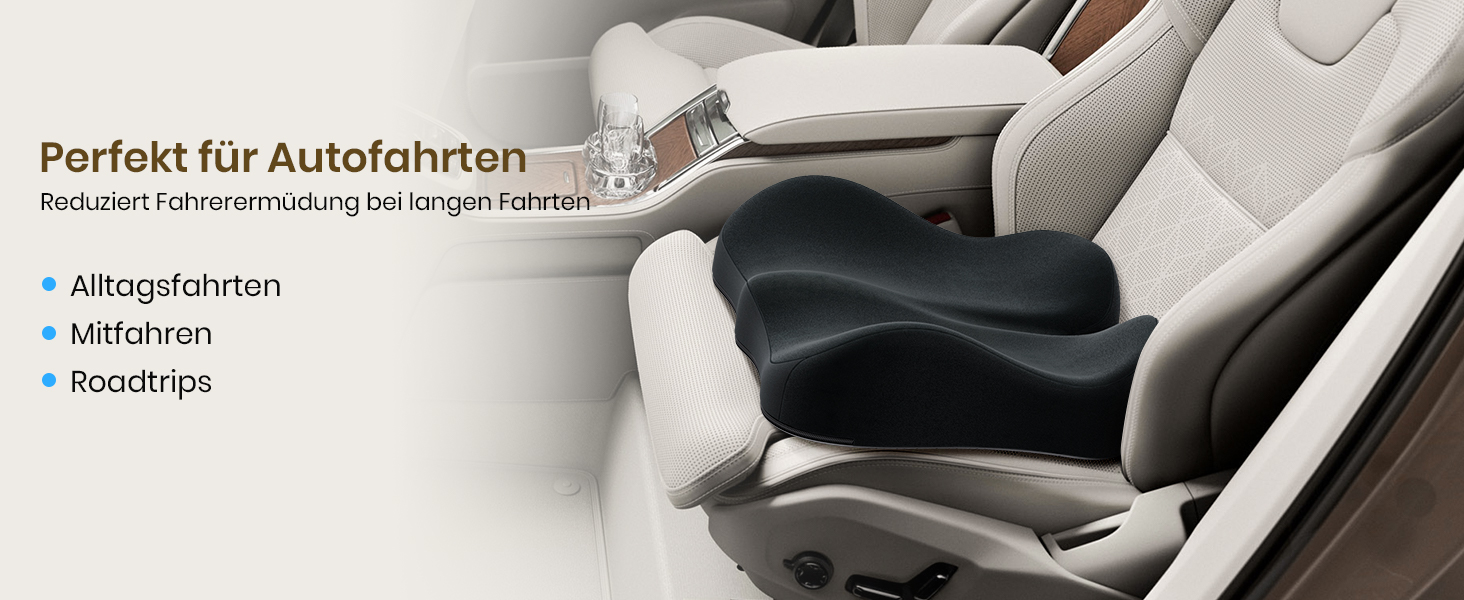 Ортопедична подушка для сидіння Benazcap для геморою, куприкового болю, ішіасу та вагітності. Зменшує біль, підходить для офісного крісла, авто та інвалідного візка. Чорний колір.