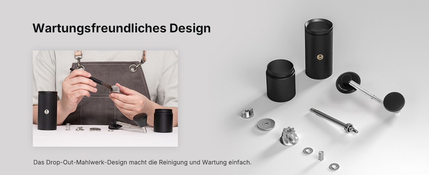 Кавомолка ручна TIMEMORE Chestnut Ganzmetall C5 Pro, чорна: керамічний жолоб, 25г, сталь