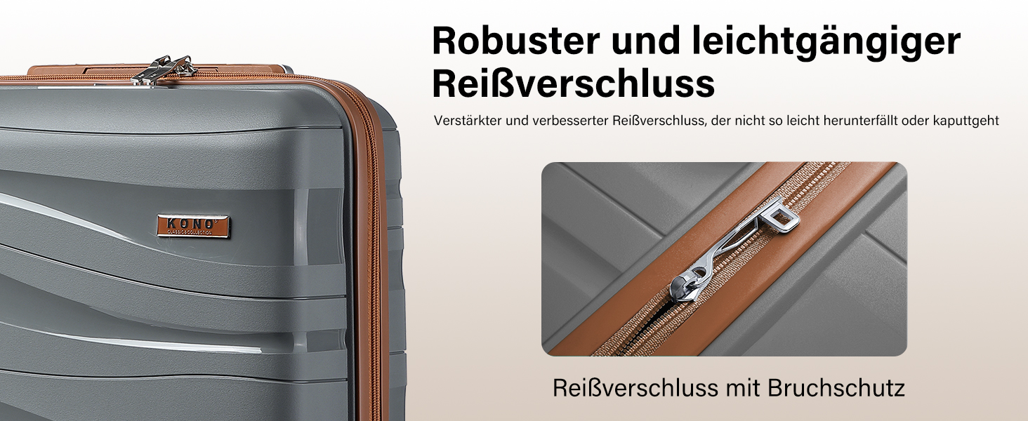 KONO Чемодан середнього розміру 65см з поліпропілену з TSA замком, 65x46x26.5см (Крем-білий)