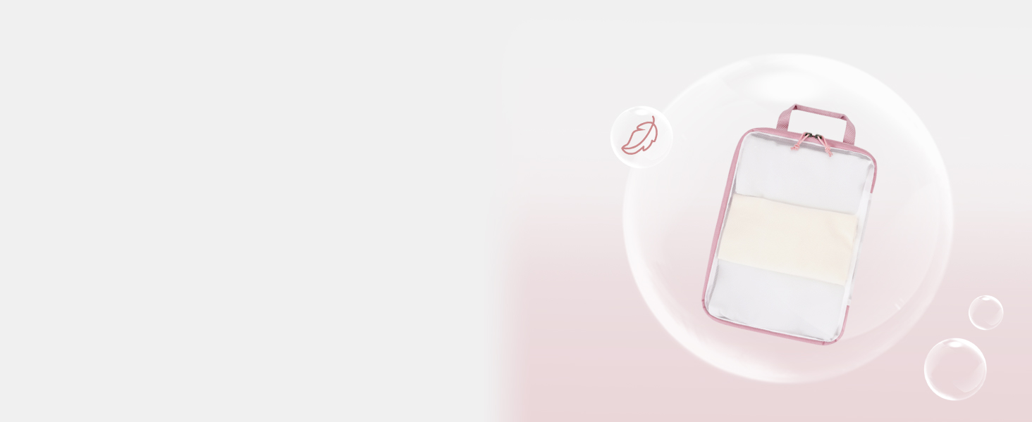 Набір компресійних органайзерів для валізи та рюкзака ECOHUB, 6 предметів, ультралегкі пакувальні куби з сітки для ручної поклажі, екологічні (Зелений)