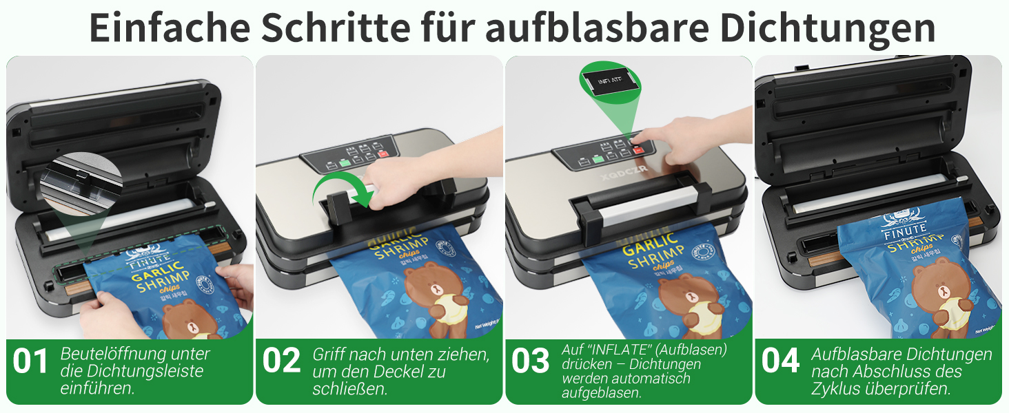 Вакууматор 10-в-1 для продуктів 95 кПа, вакуумний пакувальник з подвійною термозаваркою, вбудованим ножем та відсіком для пакетів, сталевий корпус, комплект з 2 рулонами