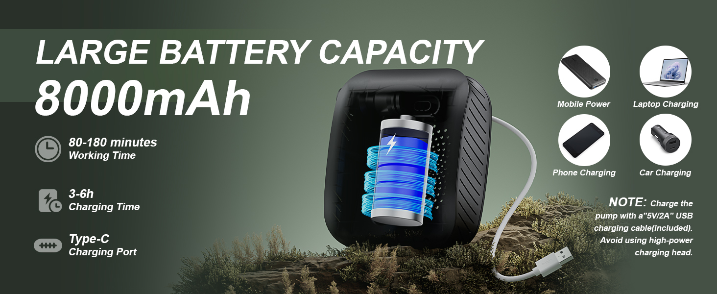 Митрікс Душ для кемпінгу портативний, 8000mAh з термометром, 20л складаний, для відпочинку, подорожей, автомийки (чорний)