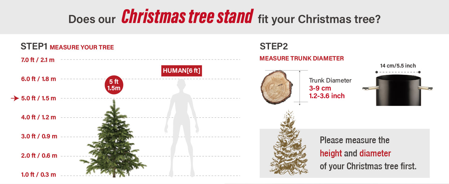 Металева підставка для різдвяної ялинки Tree Nest для справжніх дерев, довжина до 3 м, не потрібно комір для різдвяної ялинки або традиційна спідниця для ялинки Сім'я(Гранд) (червоний, великий)